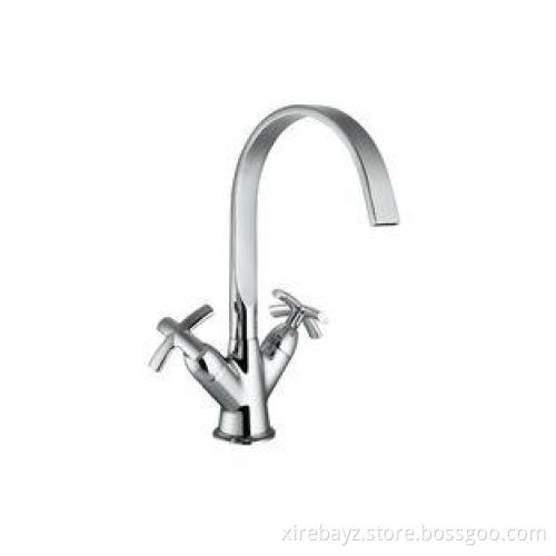 2 Handle Brass Kitchen Sink Mixer Taps Deck Mounted with Qu